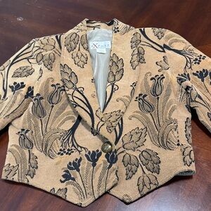 Expose Tan and Black Floral Women's Blazer